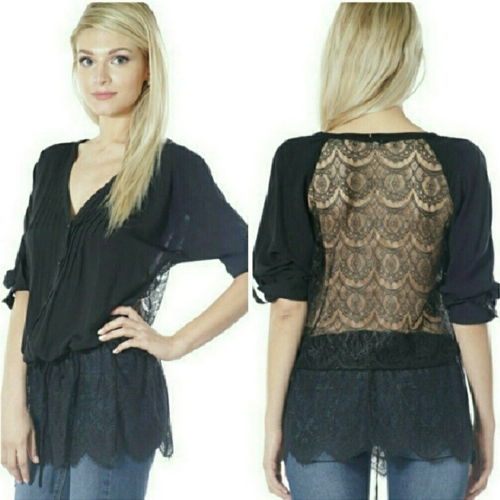 Lace back top.
